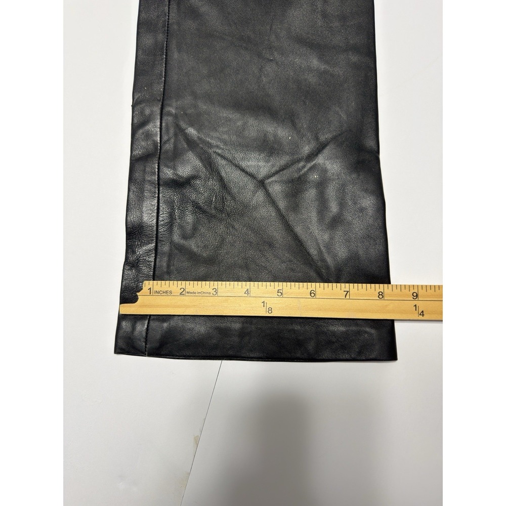 Cache Women's 100% Leather Black Bootcut Flare Pants Size 4 Y2K Vintage Boho 32" - Picture 10 of 12